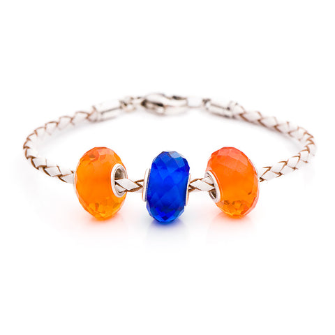 Novobeads School Spirit Bracelets, Orange/Blue