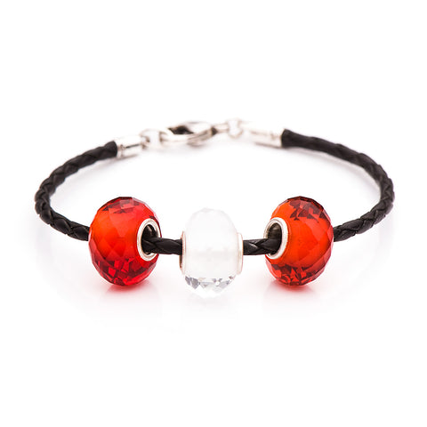 Novobeads School Spirit Bracelets, Red/Black/White