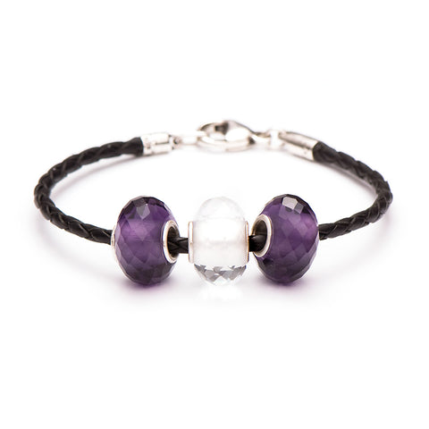 Novobeads School Spirit Bracelets, Purple/White