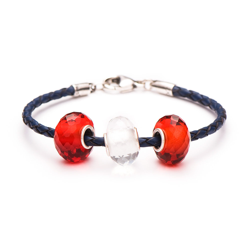 Novobeads School Spirit Bracelets, Red/White/Blue