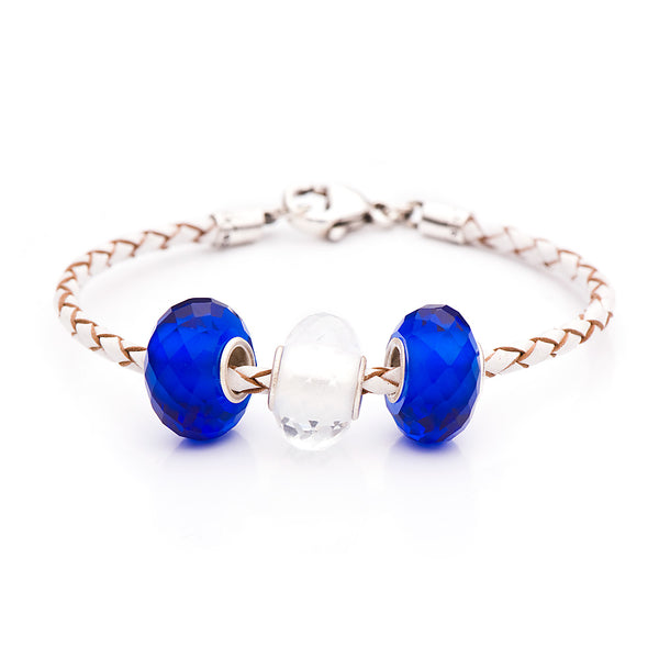 Novobeads School Spirit Bracelets, Blue/White