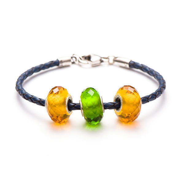 Novobeads School Spirit Bracelets, Honey/Blue/Green